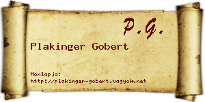 Plakinger Gobert névjegykártya